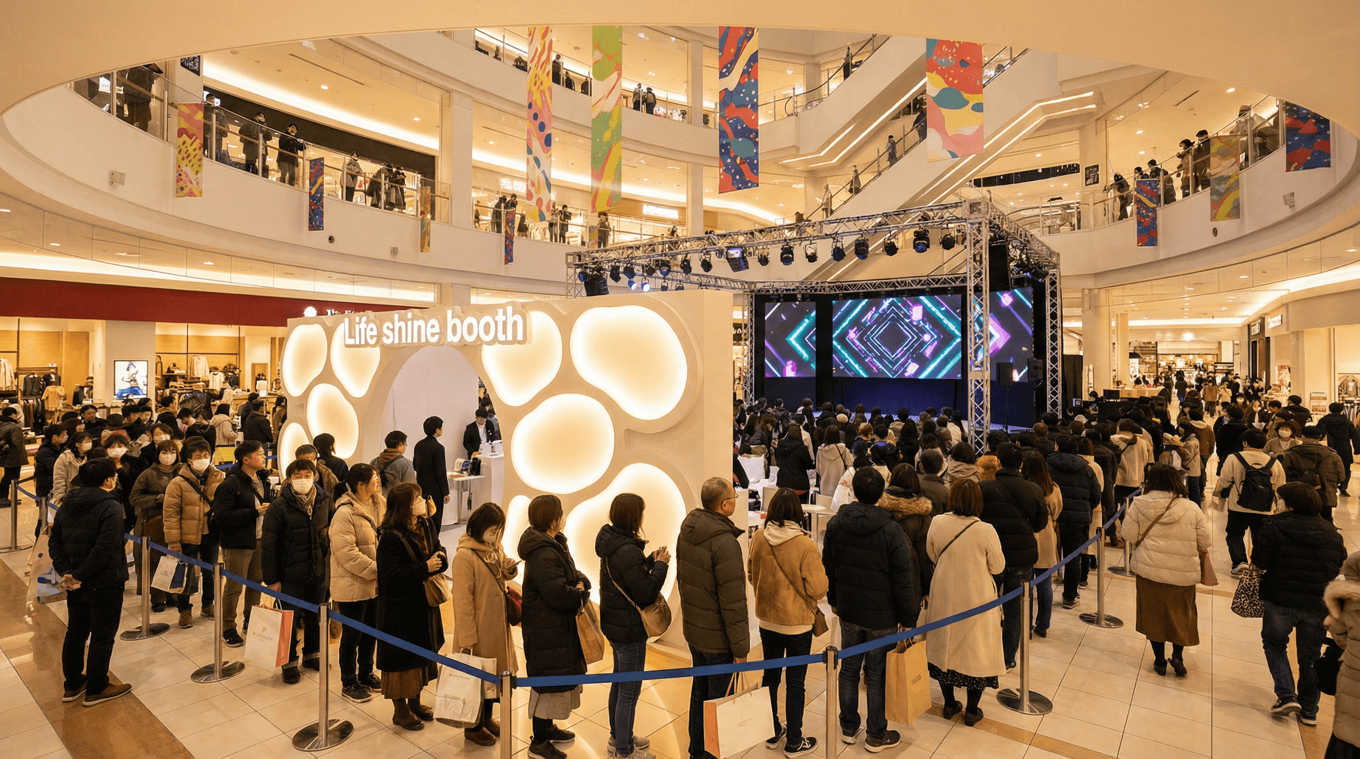 Event booth with crowd